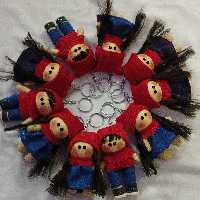 عروسک جا کلیدی. ،قد ده سانت،در پک ده تایی سه پسر و هفت دختربرند مانی و ماما