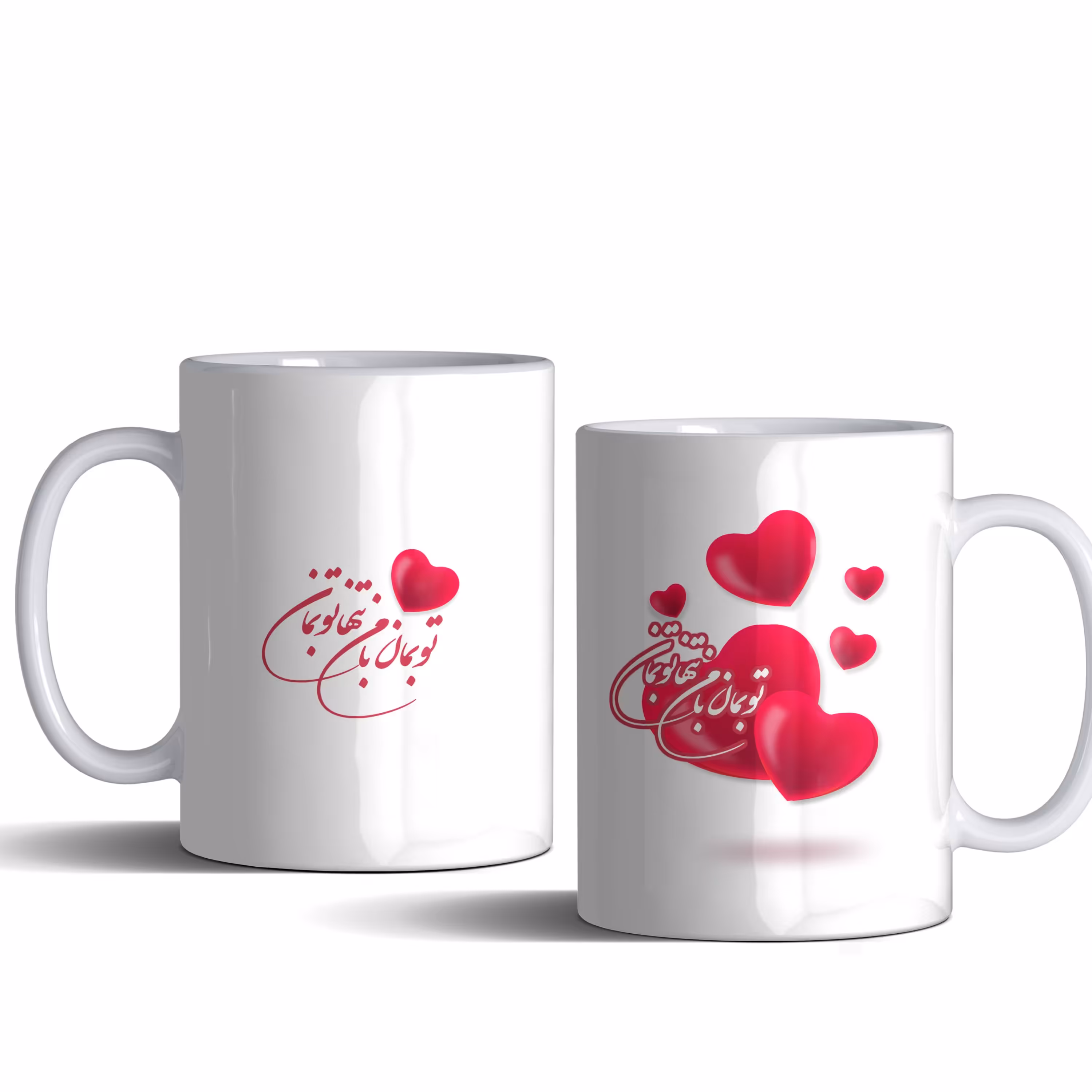 لیوان (ماگ) طرح قلب با متن تو بمان با من تنها تو بمان