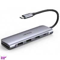 هاب 2 پورت Type C به USB 3.0 با یک پورت HDMI و درگاه کارت حافظه یوگرین (Ugreen) مدل CM195