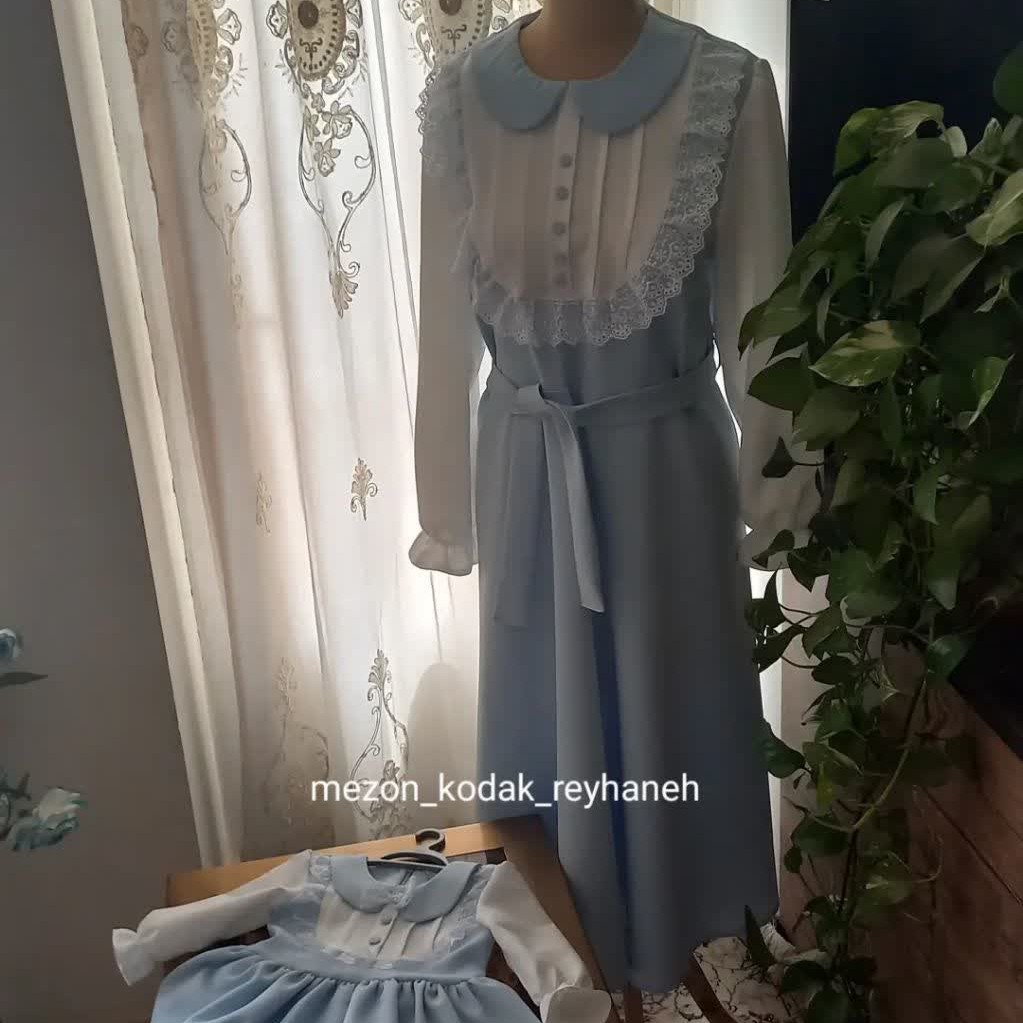 پیراهن دخترانه به همراه ست پیراهن مادرانه. ست مادر دختری جذاب 