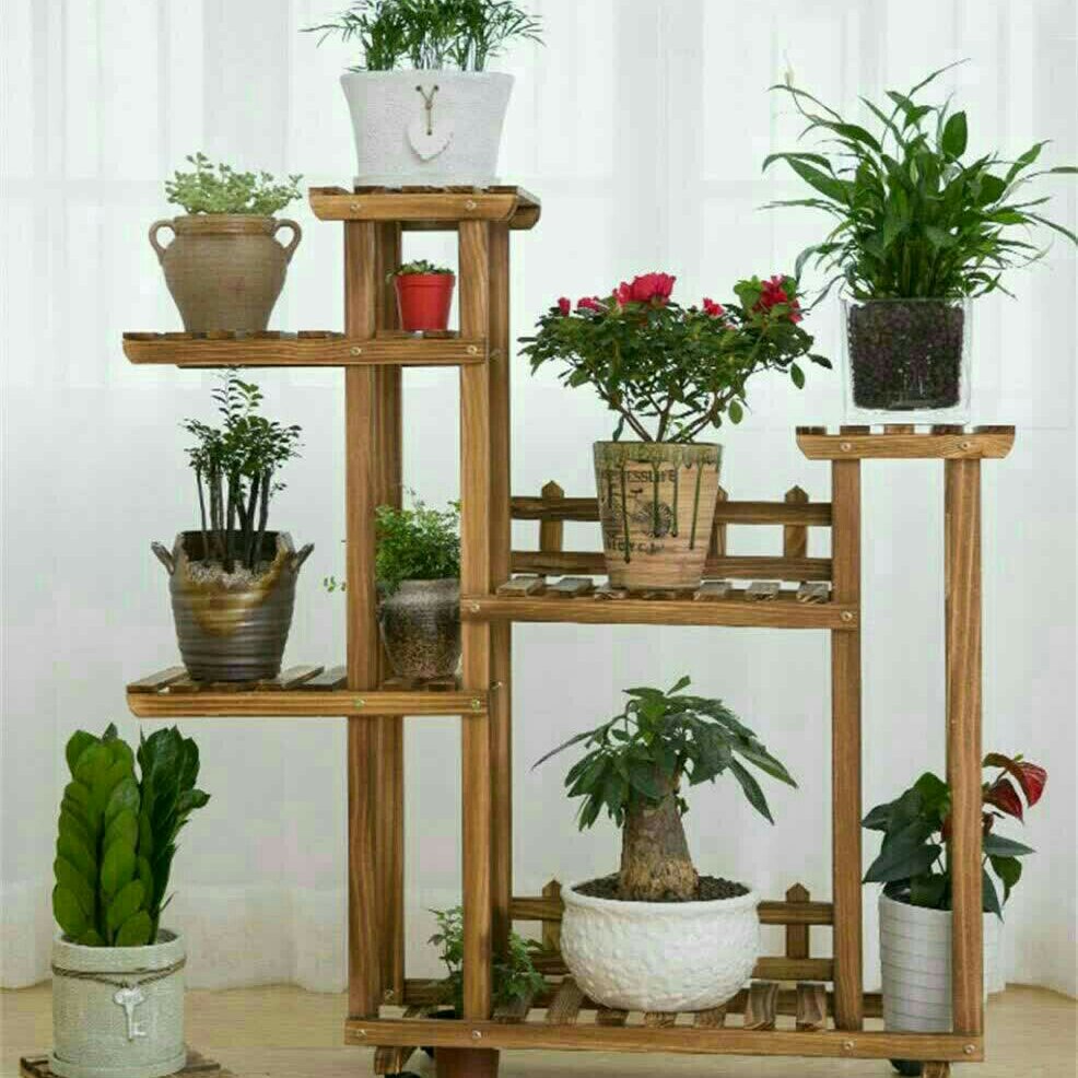 استند چوبی گل و کاکتوس بدون چرخ سایز متوسط 116