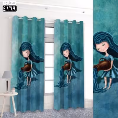 پرده تصویری طرح دختر کوزه فروش