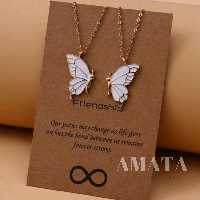 ست دوتایی گردنبند کاپلی پروانه