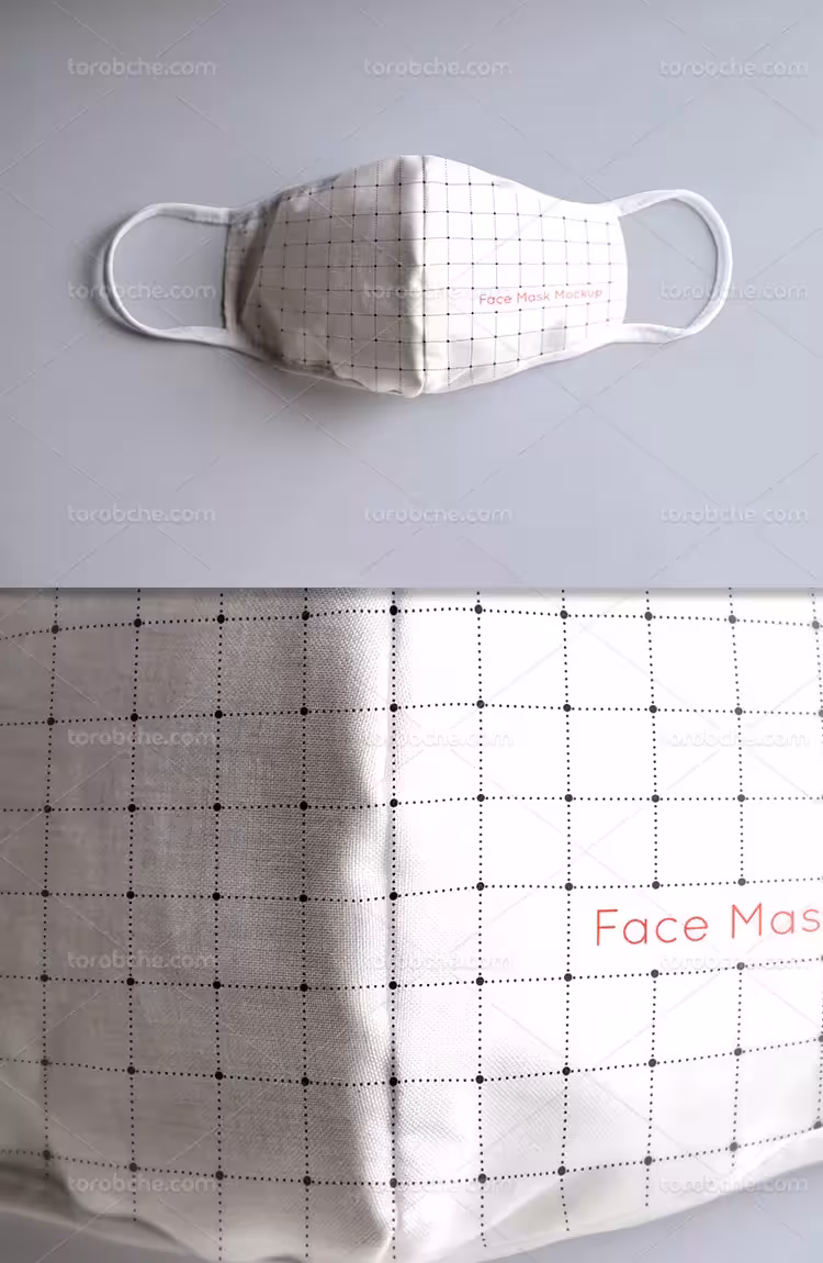 موکاپ ماسک پارچه ای | گرافیک با طعم تربچه