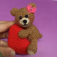 سرکلیدی عروسکی خرسی قابلیت بافت در اندازه و رنگ های متفاوت 
