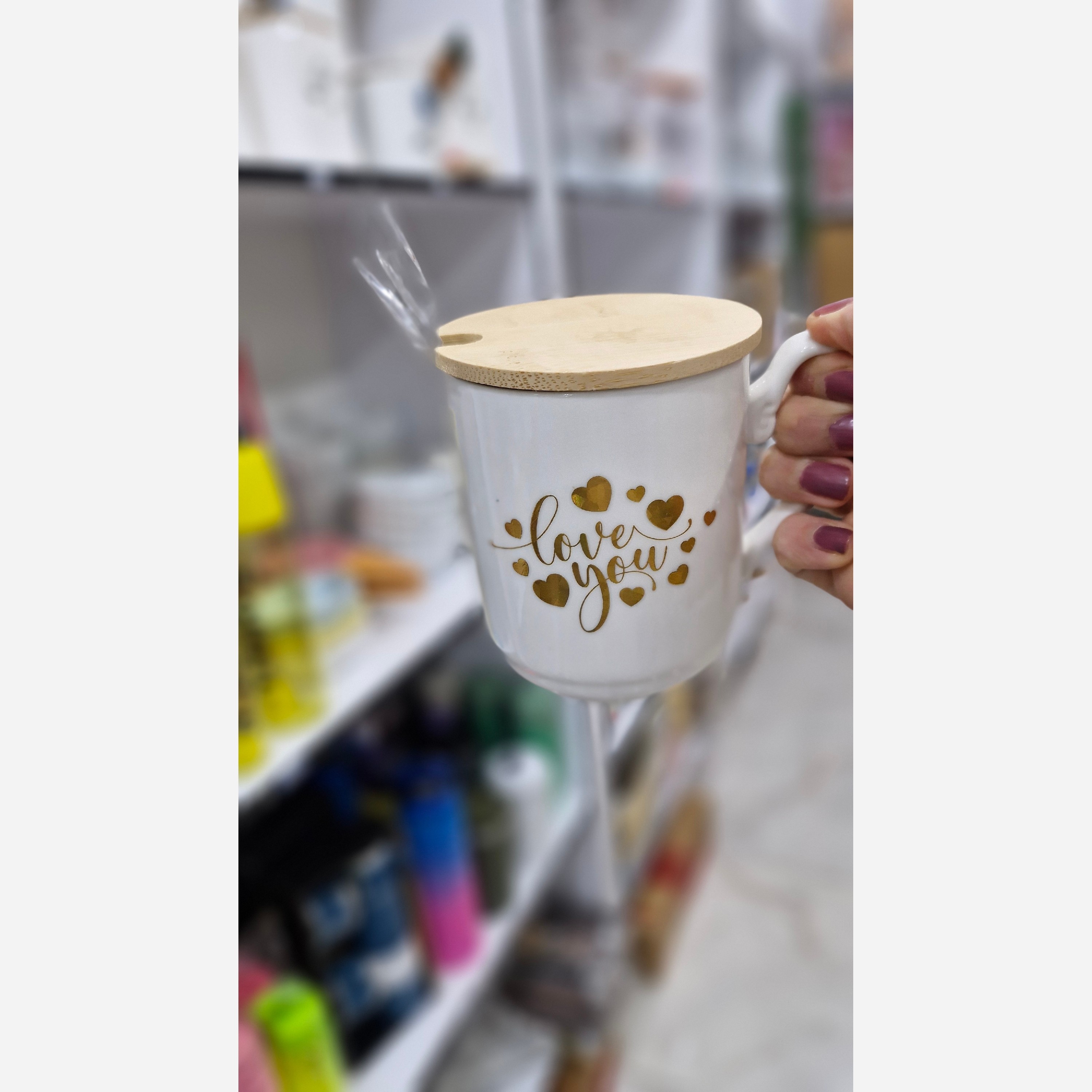 ماگ درب دار قاشق دار