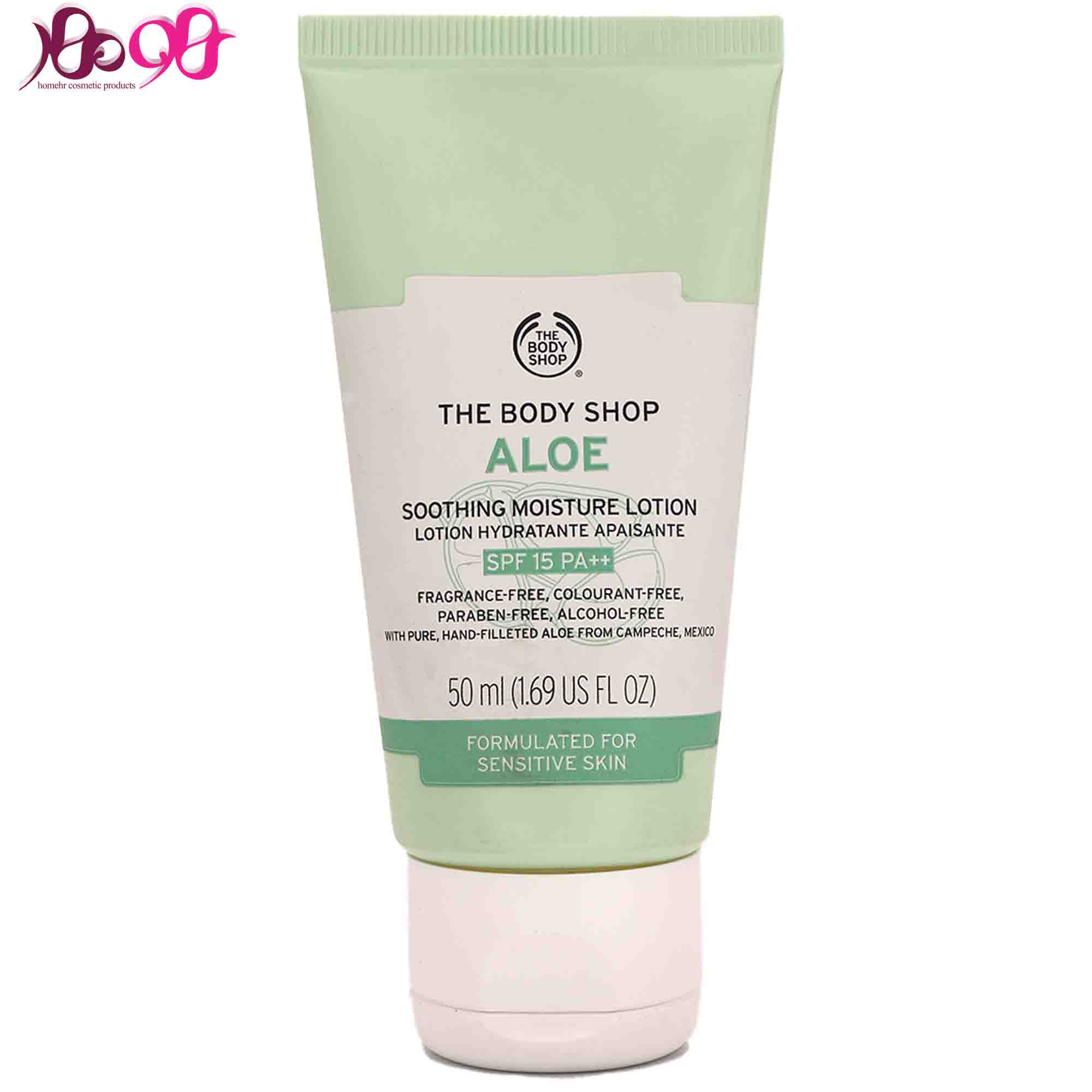 لوسیون آبرسان و ضد آفتاب آلوئه ورا بادی شاپ 50 میل - The body shop
