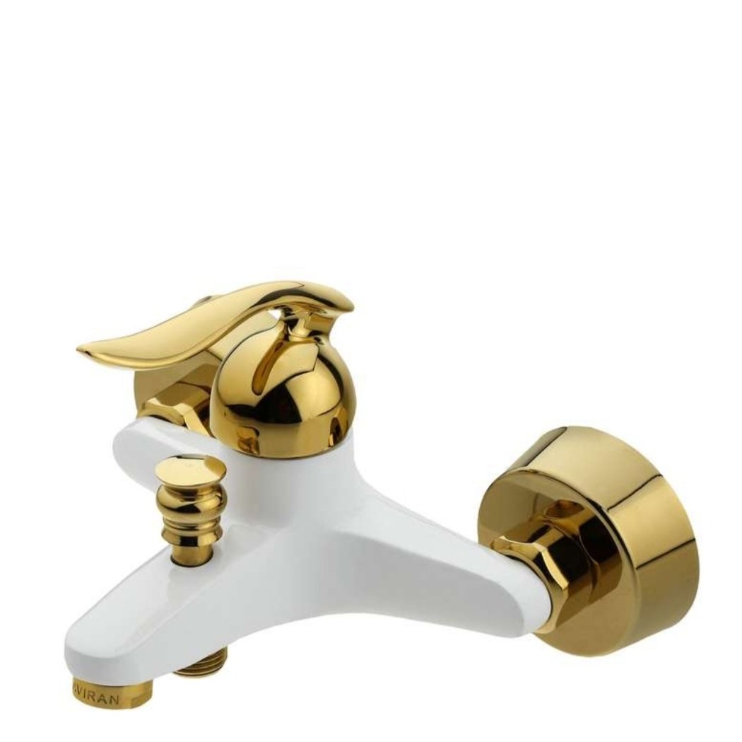 شیرآلات کویران آذر-شیر حمام مدل مادرید-سفید طلایی
