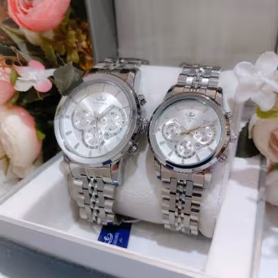 ساعت مچی ست زنانه و مردانه الگانس ELEGANCE plus طرح سه موتور ژاپن