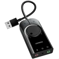 کارت صدا اکسترنال USB به جک 3.5 میلی‌متر یوگرین با کابل یک متری CM129 50599