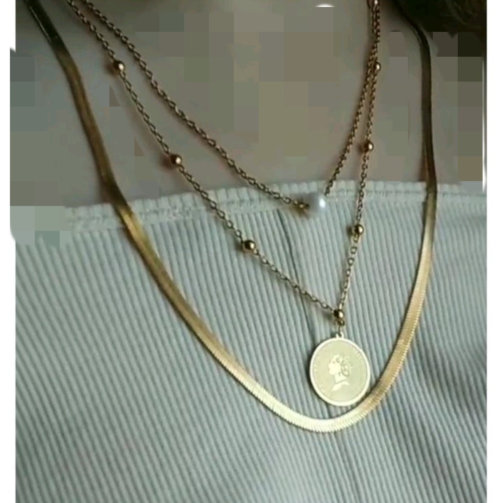 ارسال رایگان گردنبند ماری و الیزابت و مروارید استیل