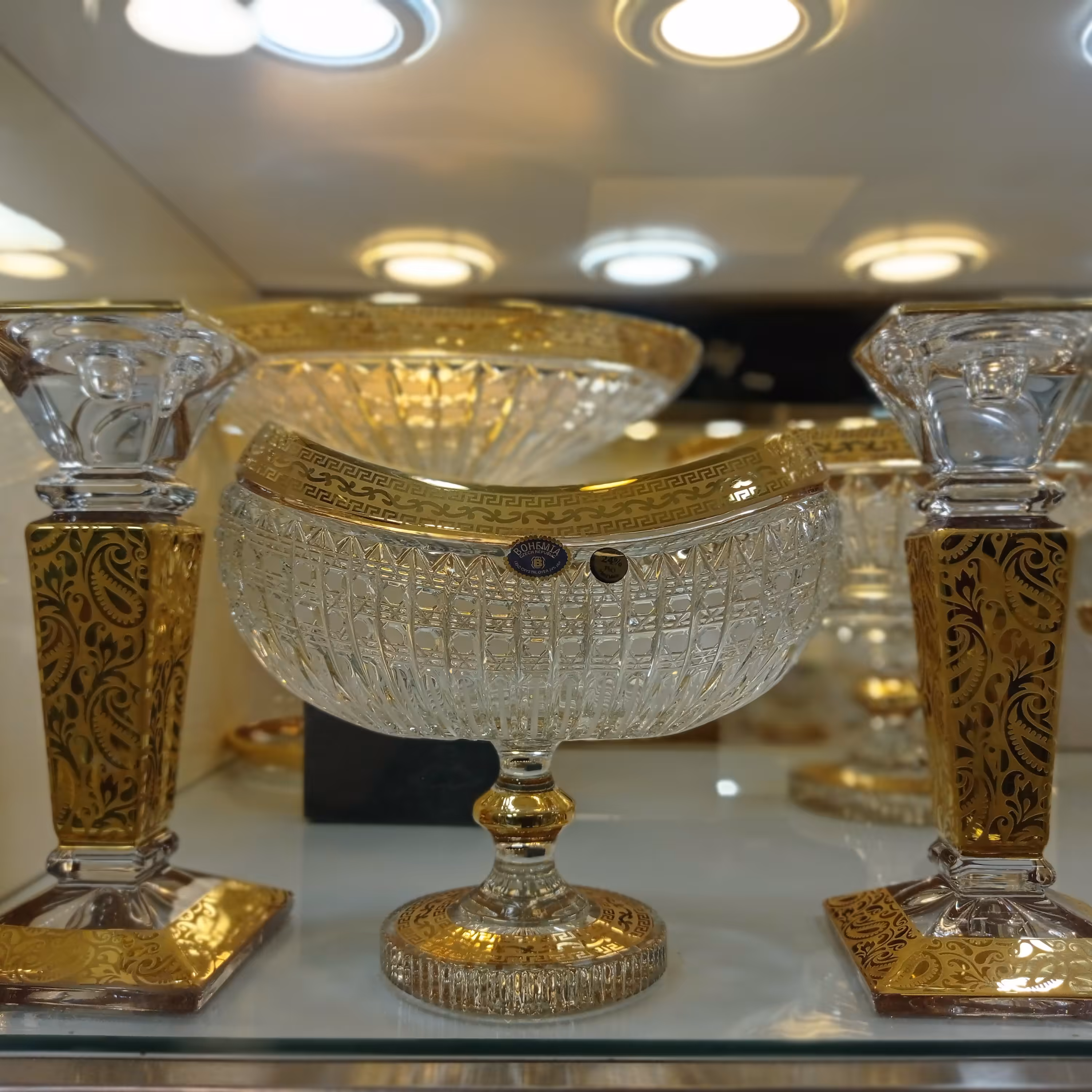 سه تیکه کریستال طلاکوب اصل چک 24