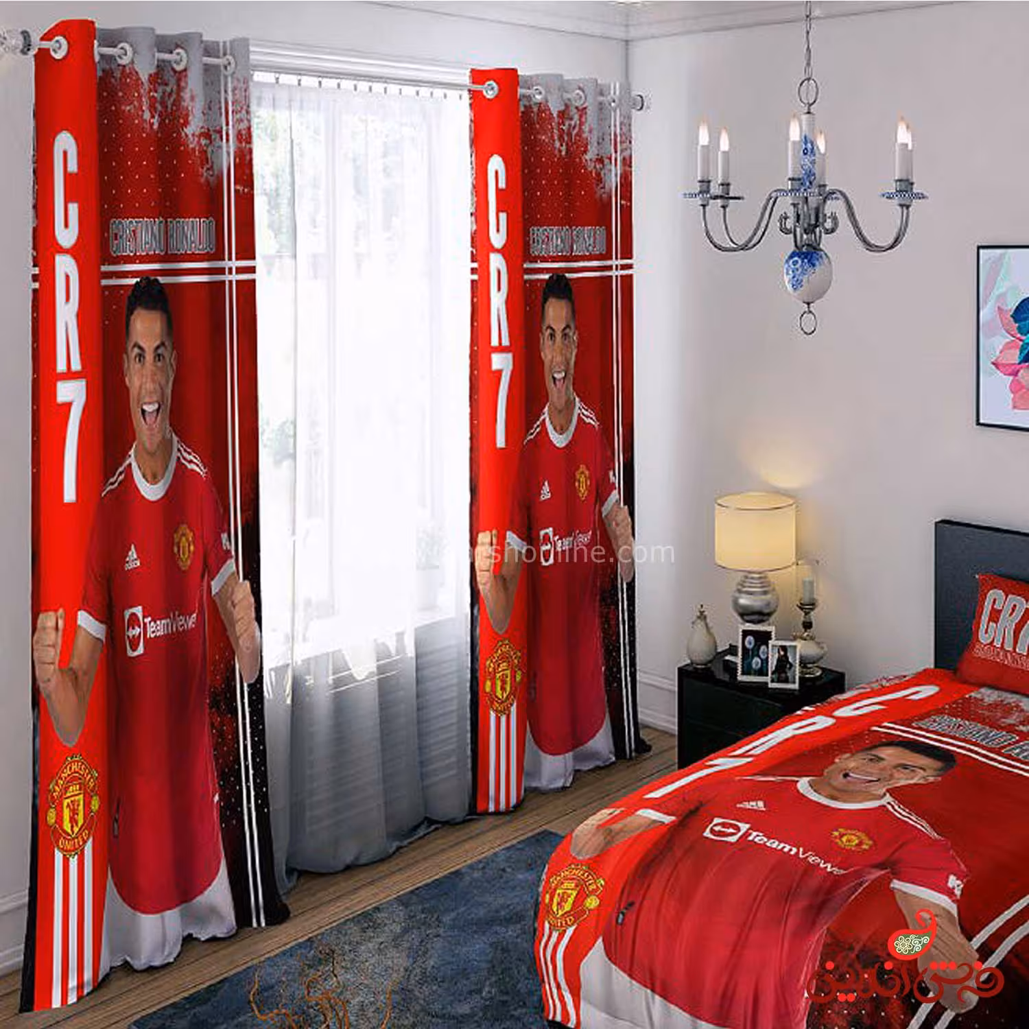 پرده 2 عددی کد 15251/1 طرح کریستیانو رونالدو(منچستر یونایتد)