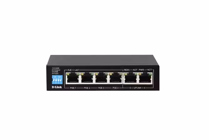 سوئیچ 6 پورت گیگابیتی و دسکتاپ دی لینک مدل DGS-F1006P-E