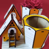 جا مدادی.گلدون چوبی 