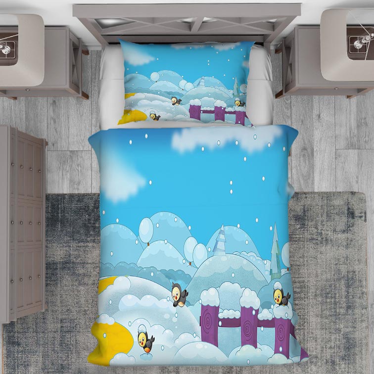 روتختی نوزادی طرح عروسکی گنجشک ها در برف Sh-2079