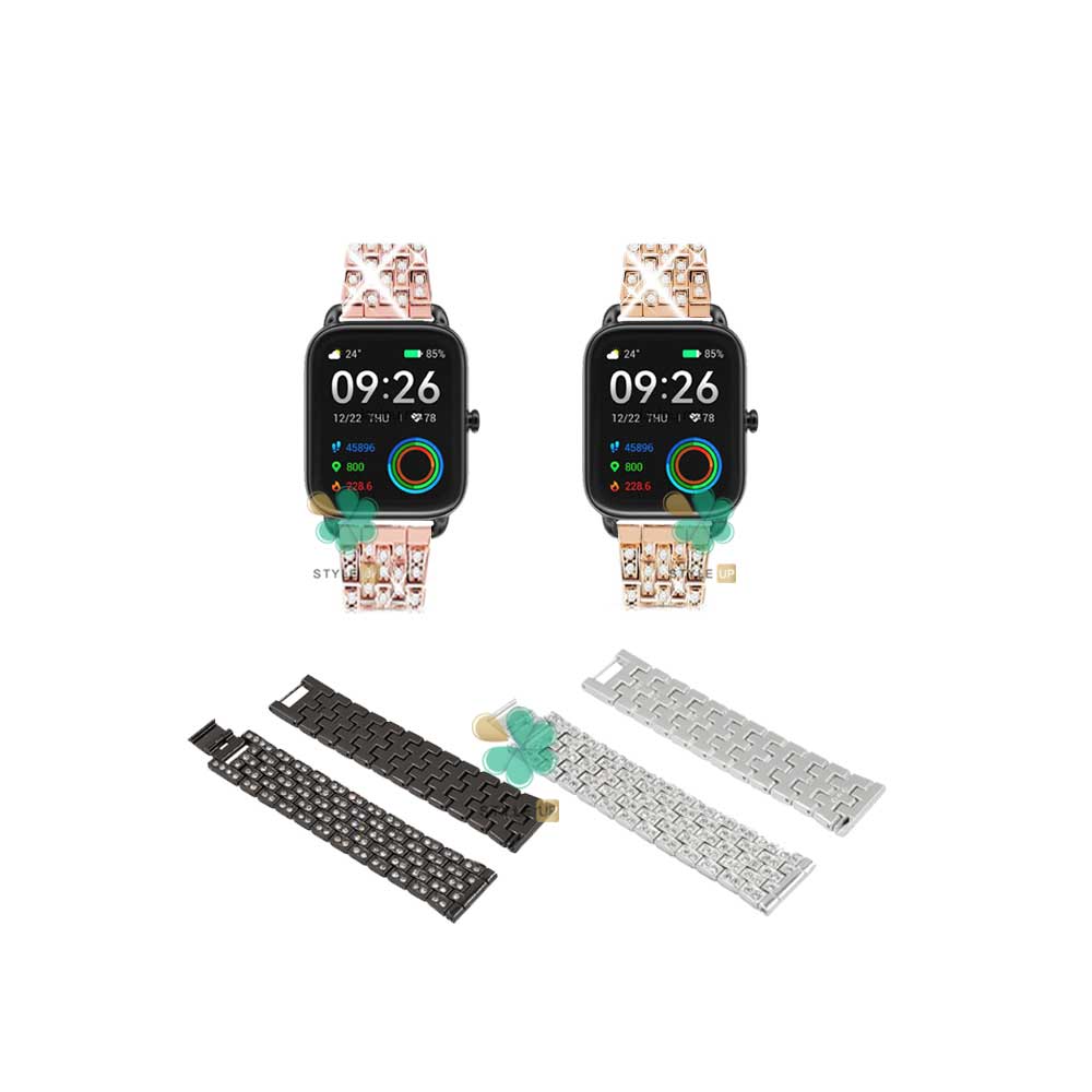 بند ساعت لاکچری Full Diamond مناسب Haylou RS4 LS12