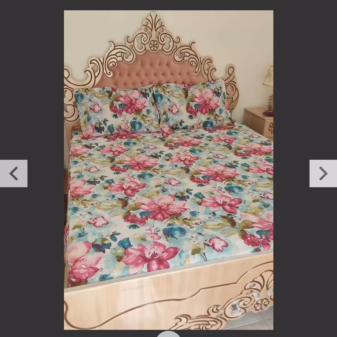 نیم ست روتختی کش دار دو نفره طرح آب رنگی ( کاور تشک تخت با دو عدد روبالشتی) 