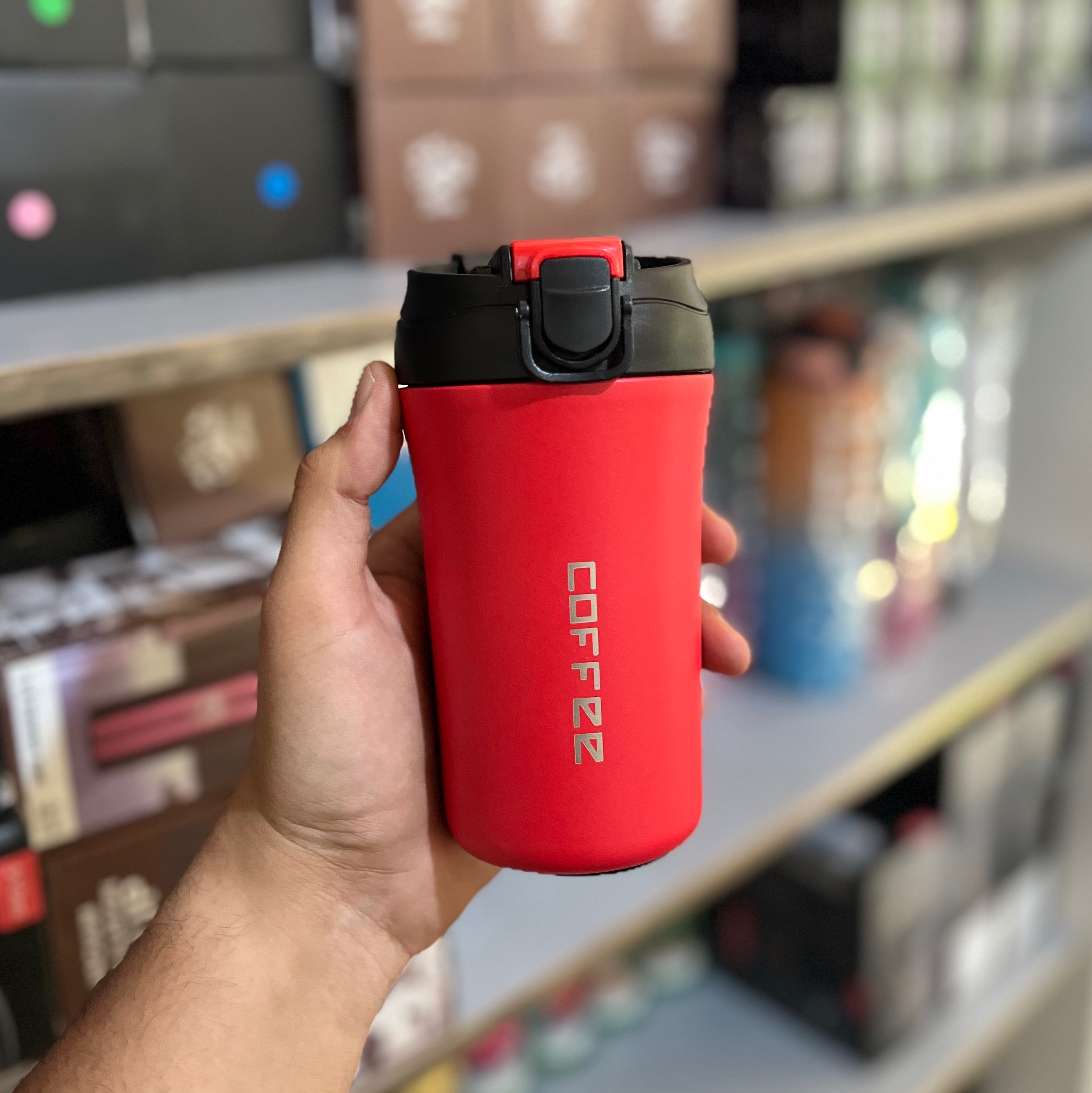 تراول ماگ دو قفله قرمز 400 coffee ml