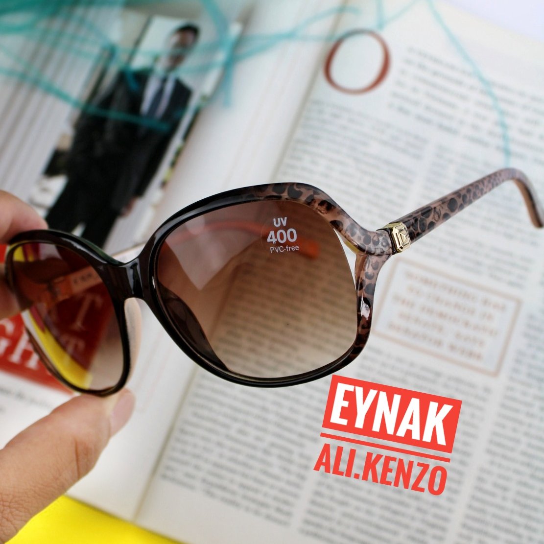 عینک آفتابی دسته پلنگی اورجینال سایز بزرگ 