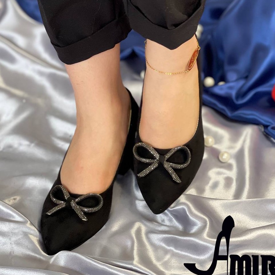 کفش پاشنه دار آنتیک پاپیونی کد 8114