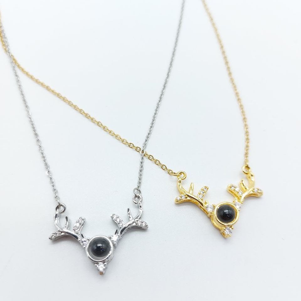 گردنبند تلسکوپی دوستت دارم به صد زبان شاخ گوزن
با زنجیر استیل 