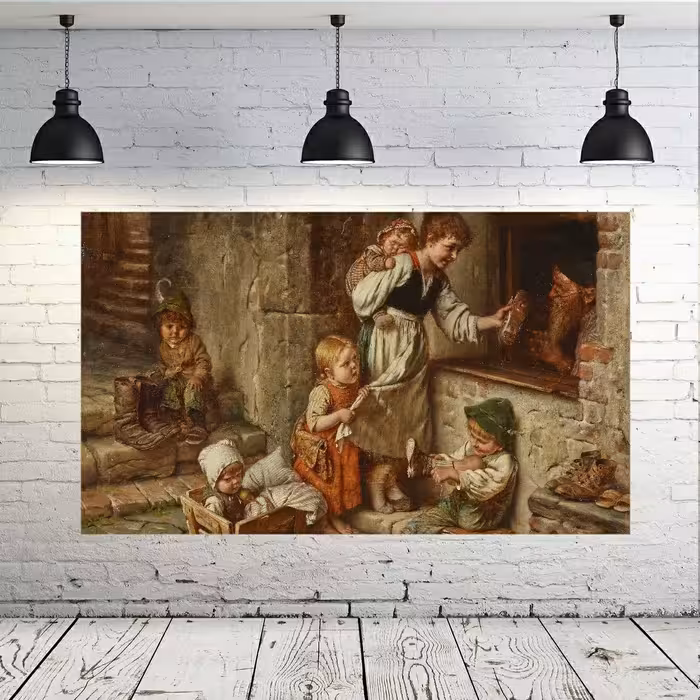 تابلو بوم نقاش معروف آلمانی هرمان فون طرح کفاش روستا