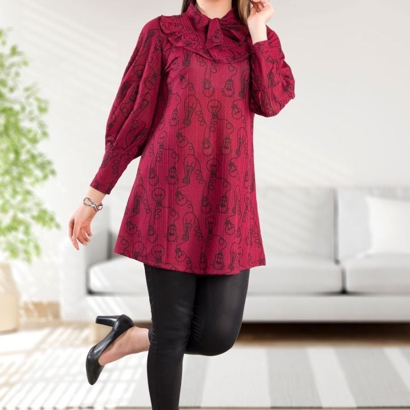 تونیک یقه کرواتی چیندار سمانه