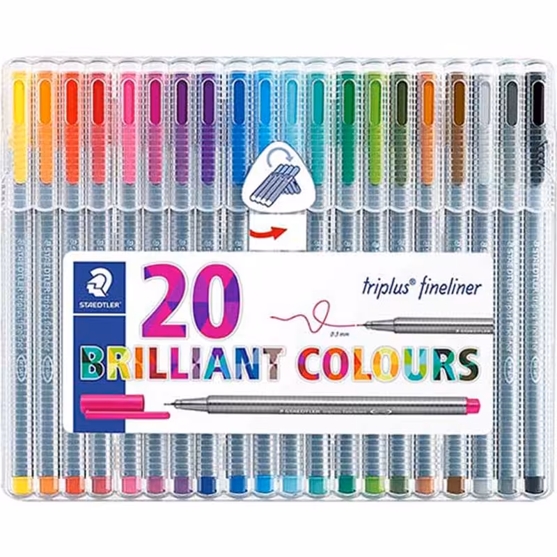 خرید روان نویس استدلر 20 رنگ نوک نمدی مدل Triplus Fineliner
