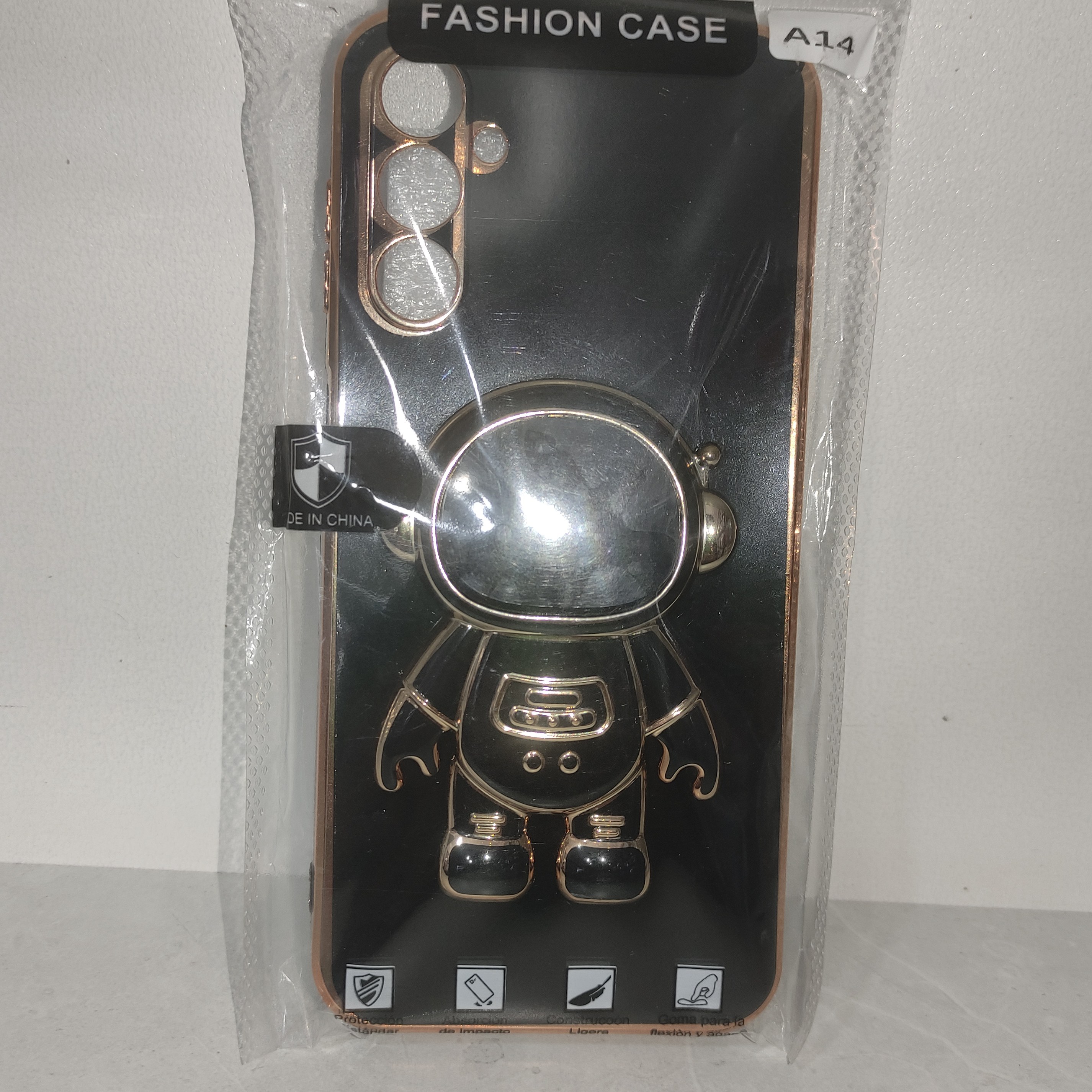 گارد کاور قاب گوشی سامسونگ a14 قاب ادم فضایی قابلیت استند رنگ مشکی