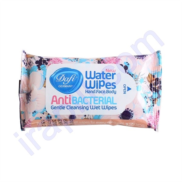 دستمال مرطوب آنتی باکتریال دست و صورت طرح شکوفه دافی 12عددی
