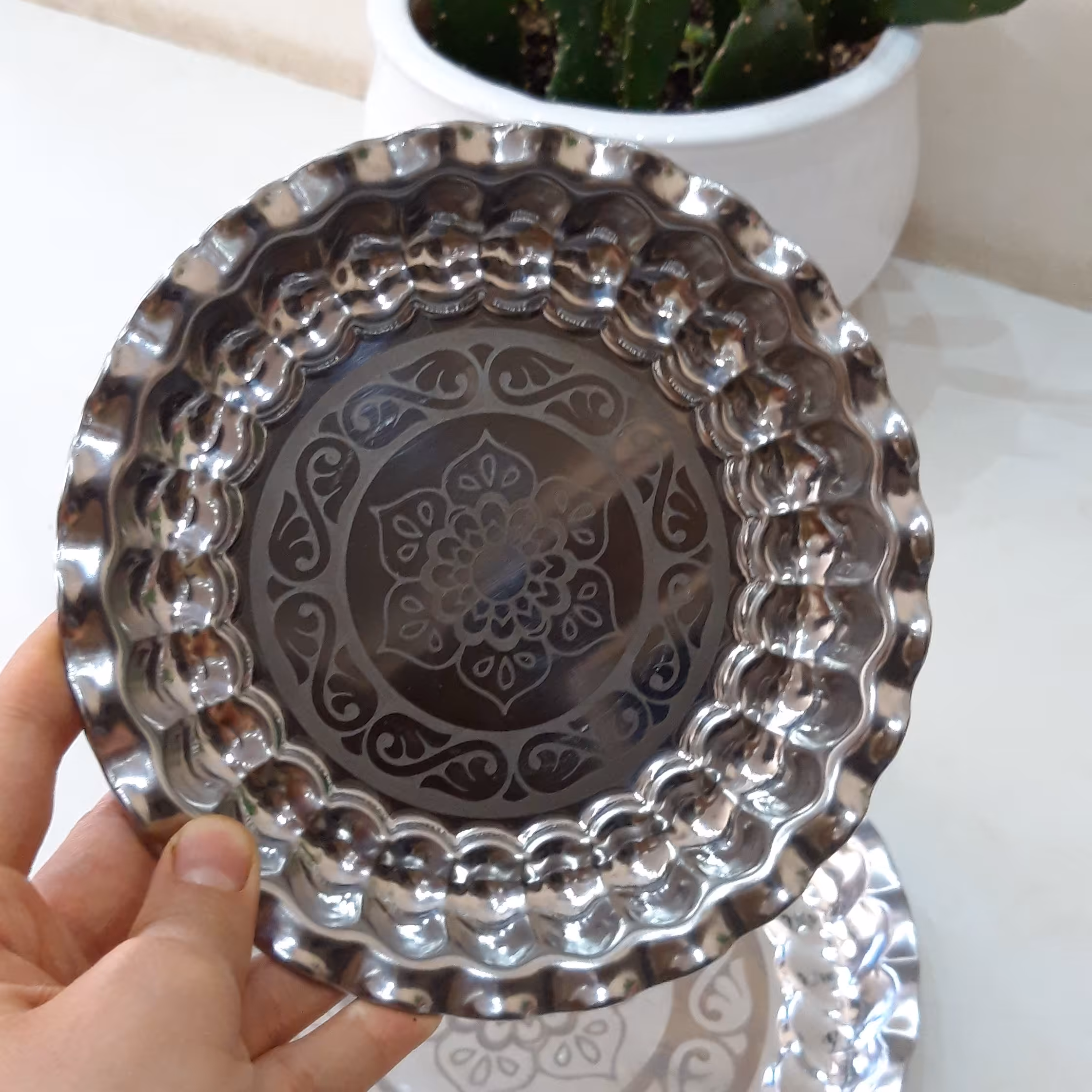 سینی استیل کار شده سایز خیلی کوچک