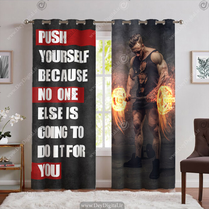 پرده پانچی طرح باشگاه بدنسازی PK-6405