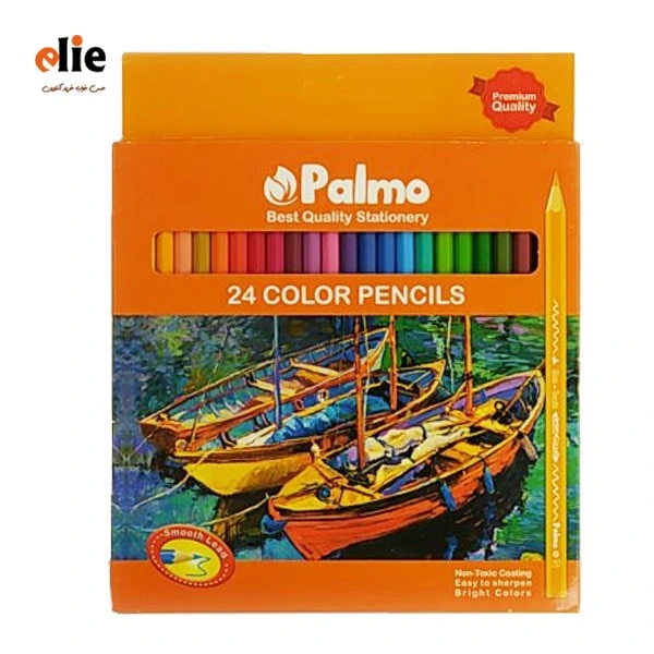 مداد رنگی 24 رنگ پالمو جعبه مقوایی طرح P03