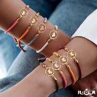 دستبند کناف با پلاک طلا