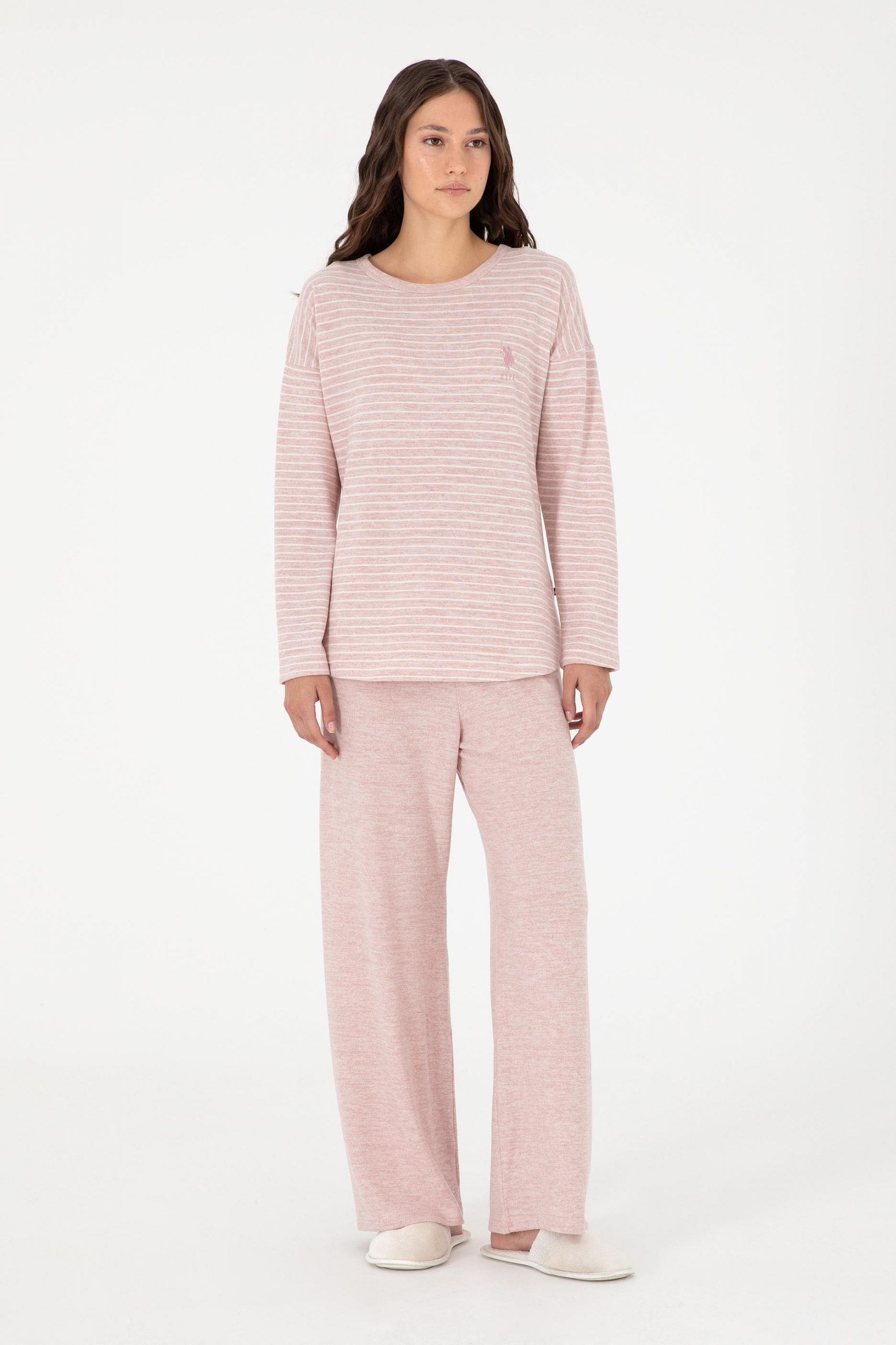 لباس خواب و لانژره زنانه صورتی یو اس پولو - فروشگاه لباس شهرمون