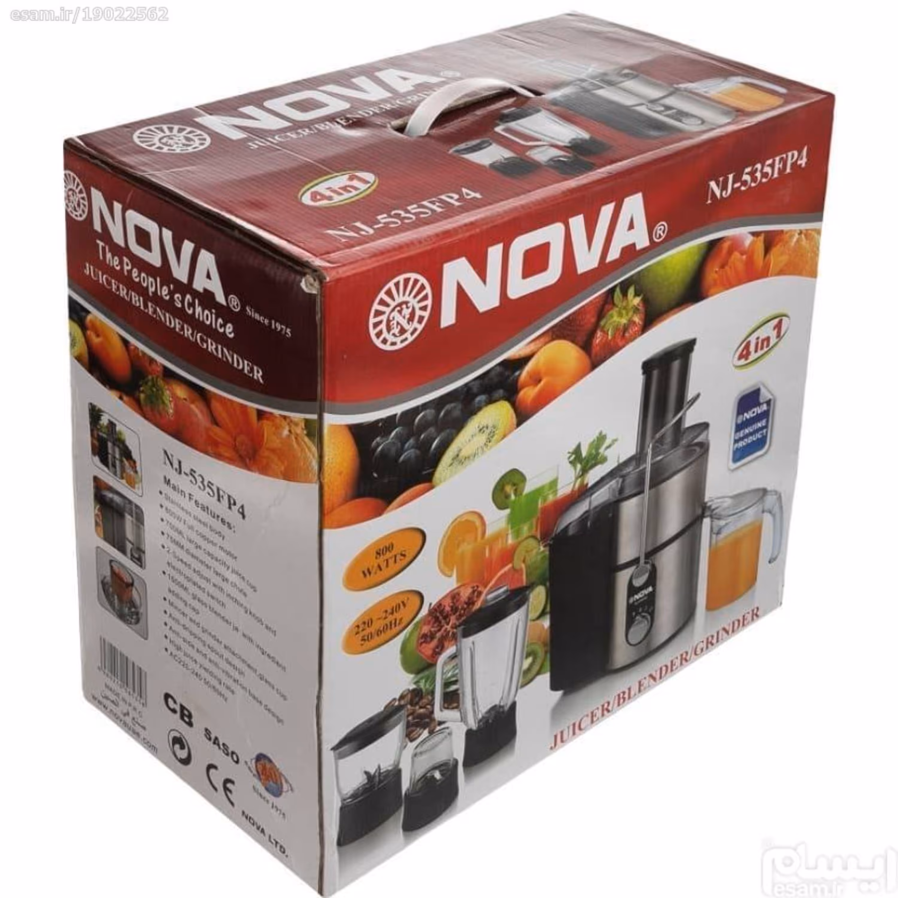 آبمیوه گیری و غذاساز 4کاره نوا NOVA مدل NJ-535FP4