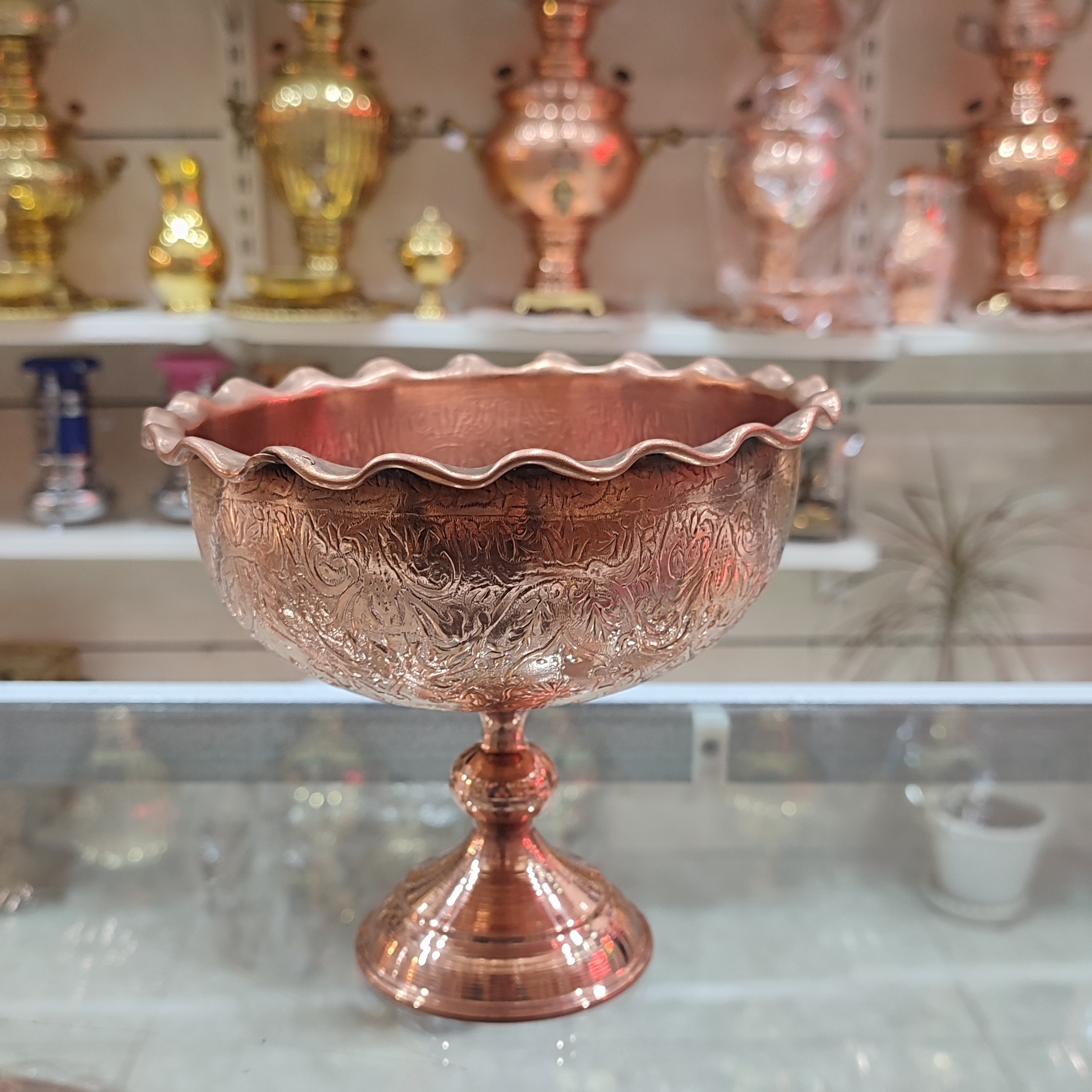 کاسه آجیل طرحدار تک پایه 