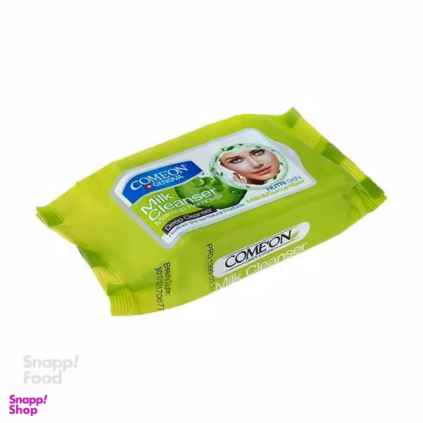 دستمال مرطوب کامان (Comeon) مدل شیرپاکن بسته 20 عددی