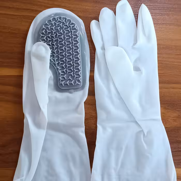 دستکش سیلیکونی تک رنگ سفید برند کارما  کد 820با کیفیت عالی 