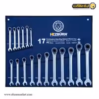 ست آچار یک سر تخت یک سر رینگ جغجغه هزبرن 17 عددی مدل 1532017R