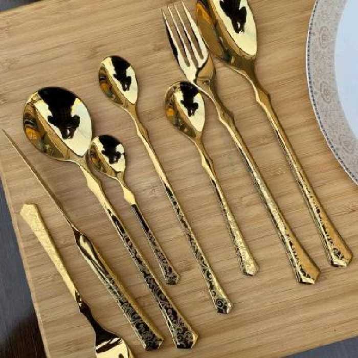 سرویس قاشق و چنگال طلایی پالرمو