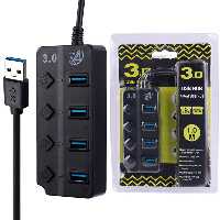 هاب 4 پورت USB3.0 کلید دار مدل X4Tech X504X4Tech X504 4Port USB3.0 Hub