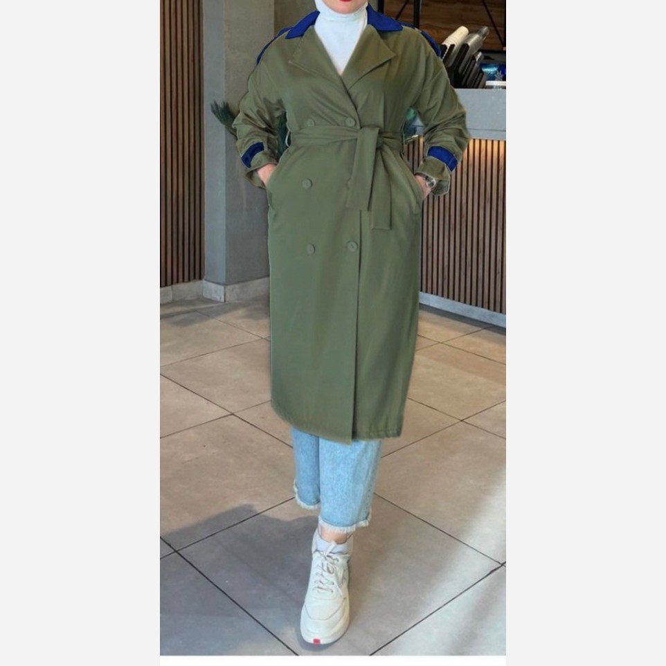 مانتو بارونی ترکیبی مینیاتور جنس سانتانا فری سایز تا 52