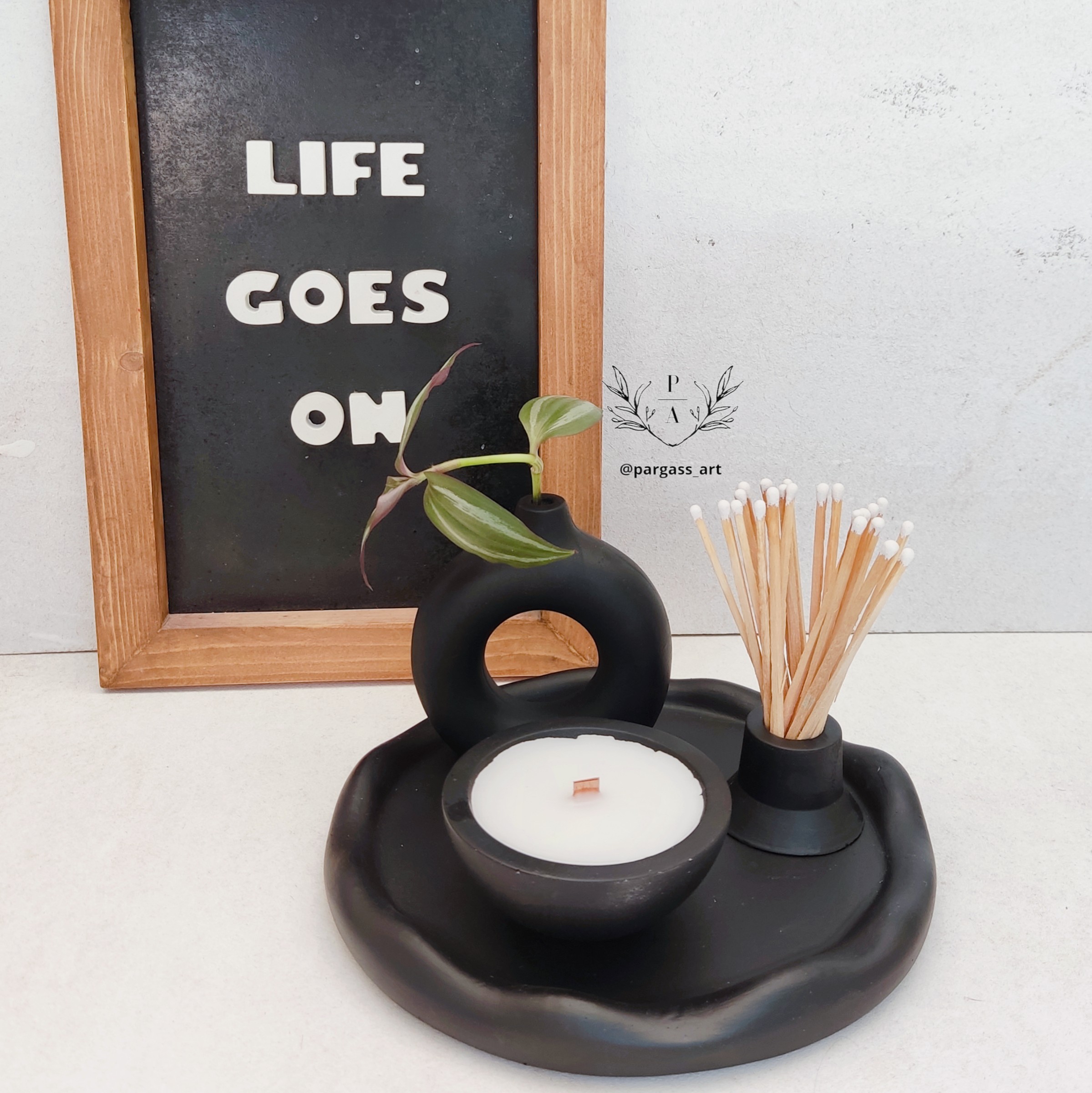 ست سینی دفرمه شمع کاسه ای گلدان دونات 