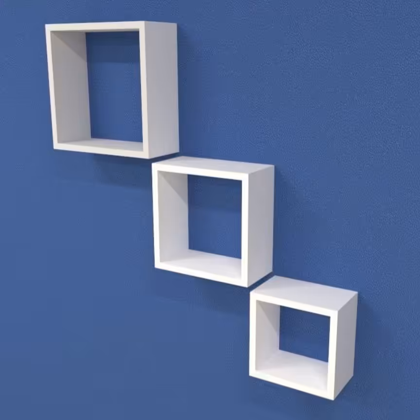 شلف و کتابخانه دیواری مدل J10 رنگ طوسی