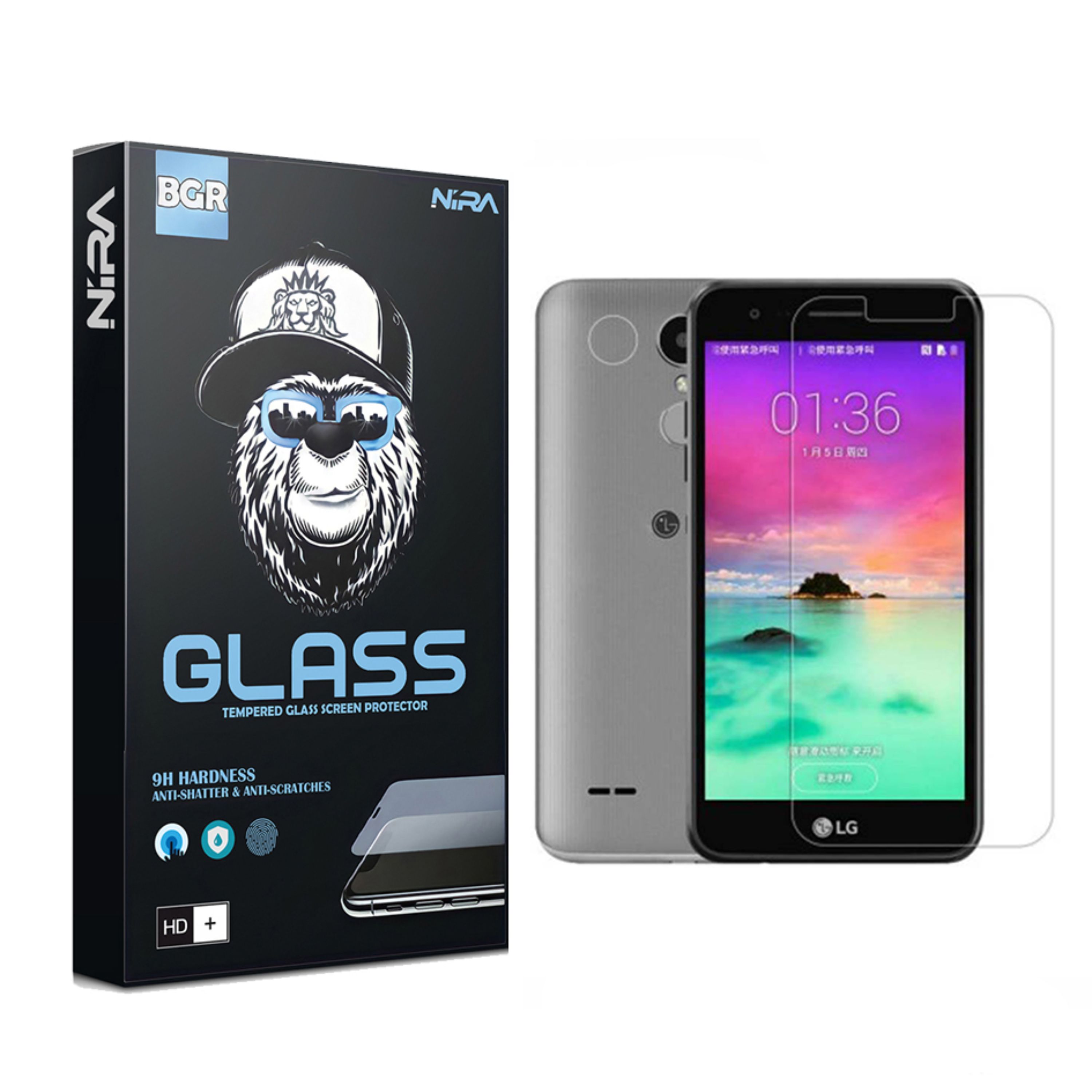 گلس شیشه ای نیرا  مناسب برای مدل ال جی K10 2017