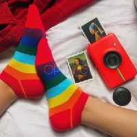 جوراب مچی رنگین کمونی نخ پنبه فری سایز