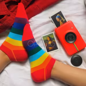 جوراب مچی رنگین کمونی نخ پنبه فری سایز