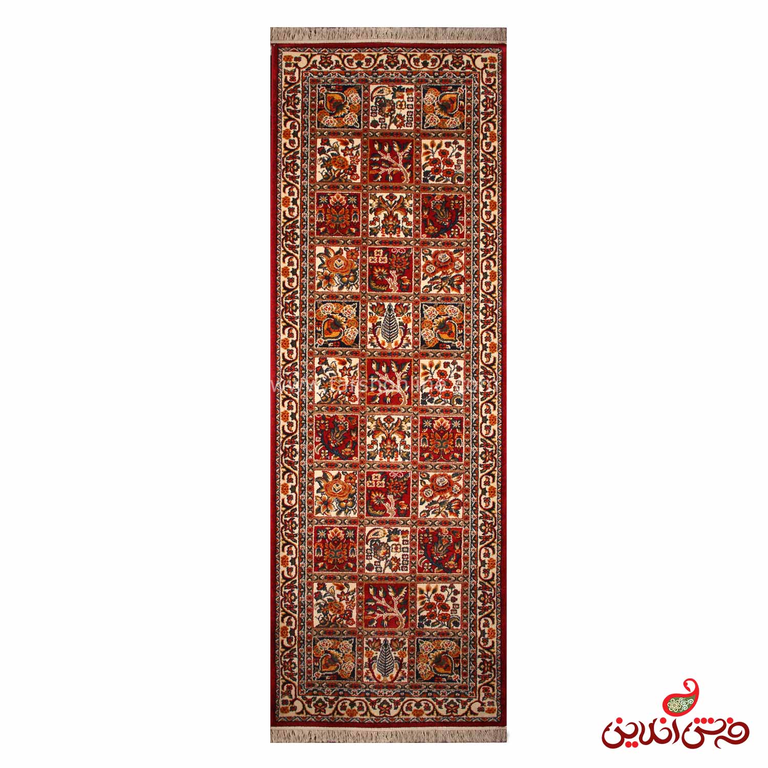 کناره فرش ماشینی ساوین طرح بختیاری لاکی